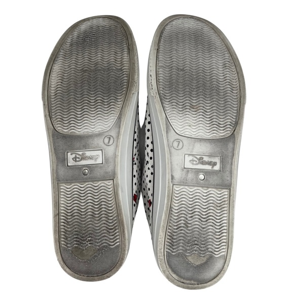 Disney Sneakers Minnie Mouse Polka Dot Canvas Sparkly Laces White Red Black 7 - Picture 12 of 14